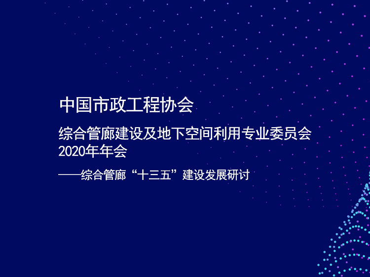 地下综合管廊工艺图资料下载-中国市政协会管廊/地下空间专委会年会