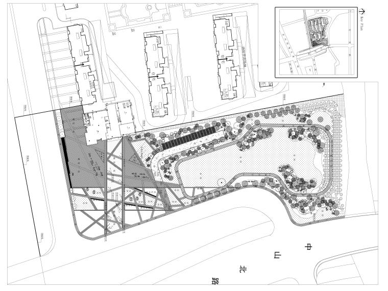 坐凳挡土墙施工图资料下载-江苏知名地产花园式居住区景观CAD施工图
