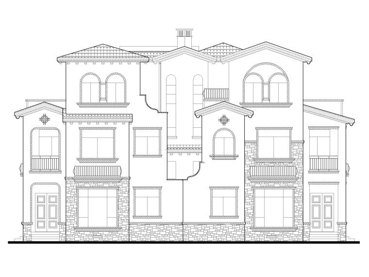 2015建筑新人赛图纸资料下载-知名地产三层联排别墅建筑施工图纸2015
