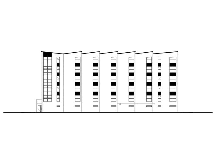 室外休息模型资料下载-6层框架结构员工休息室大楼建筑施工图