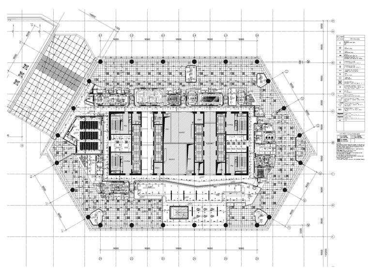 [北京]3164㎡谷歌四层办公室装修设计施工图-综合天花布置图