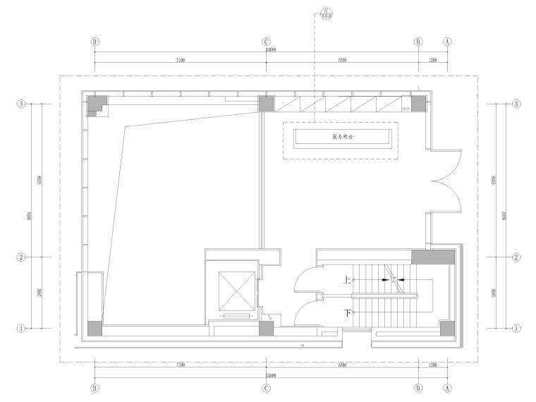 [郑州]壹号院商务会所室内装修设计施工图-一层平面布置图