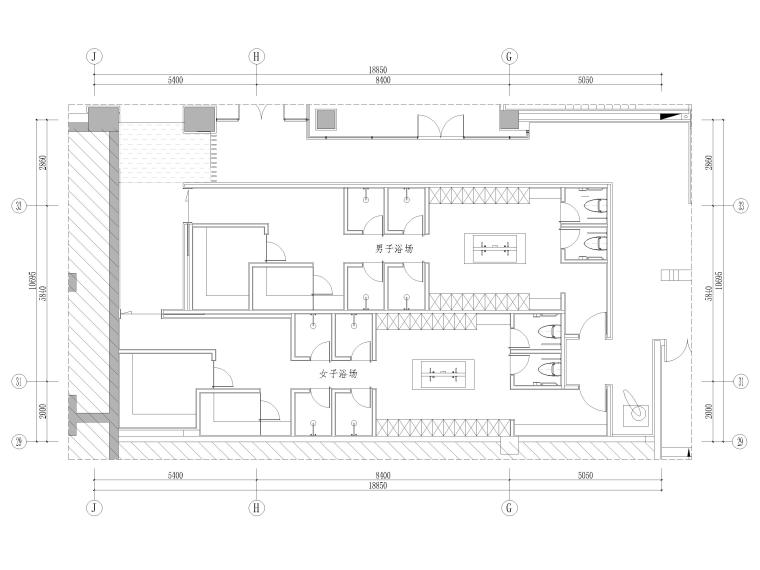 [郑州]壹号院商务会所室内装修设计施工图-地下层D区平面布置图