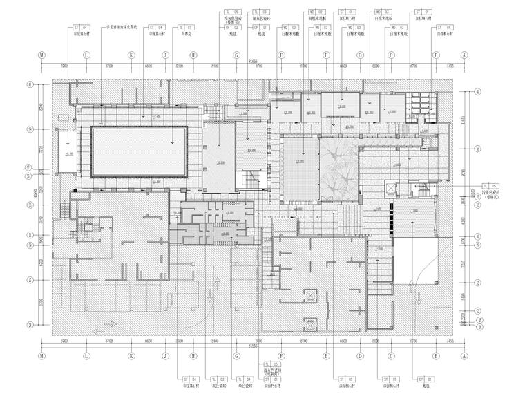 [郑州]壹号院商务会所室内装修设计施工图-地下层A区~C区地面铺装图