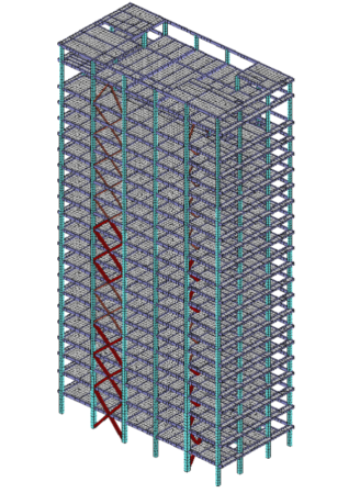 钢框架结果资料下载-钢框架中心支撑结构屈曲约束支撑减震分析
