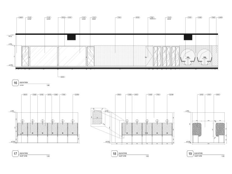 [香港]联合办公空间室内装修施工图+SU模型-办公空间立面图3