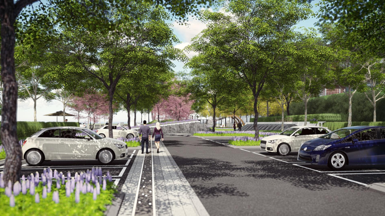 林荫停车场效果图