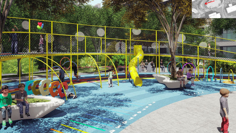 [杭州]现代简约雅致居住区景观设计方案-儿童活动空间效果图