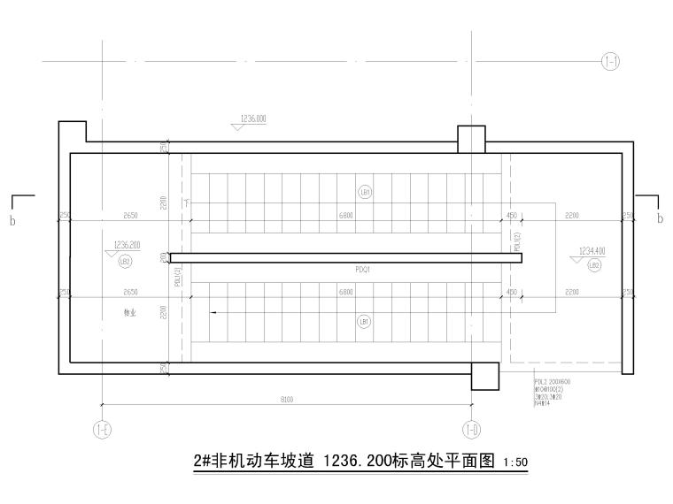 结构坡道设计资料下载-地下非机动车坡道结构详图2020（CAD）