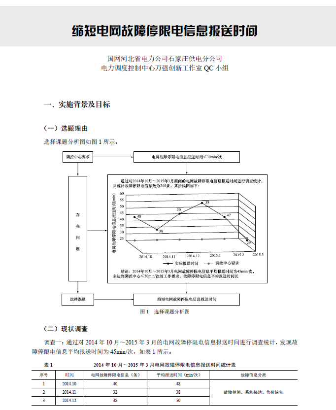 优秀QC成果汇编（一等奖部分）-电网信息报送时间缩短