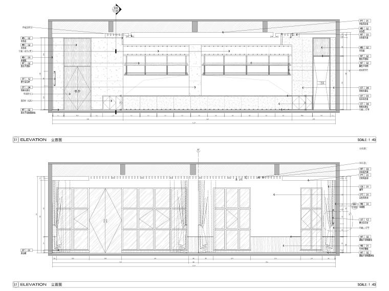 [山东]皇营东郡中式​接待会所装修施工图-一层立面图