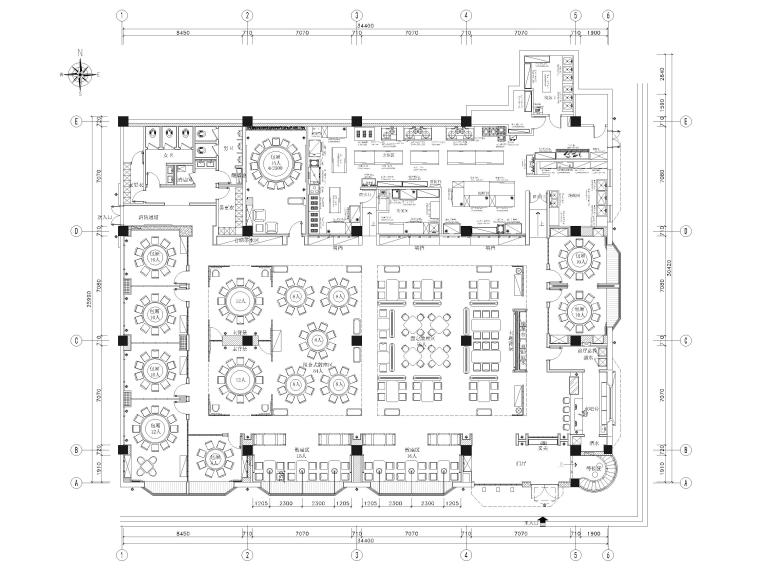 餐厅设计施工图su资料下载-[江苏]900㎡中式餐厅装修设计施工图+SU模型