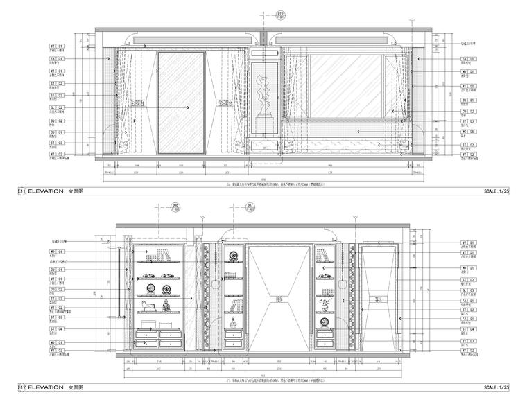 [山东]330㎡二层三居中式别墅样板间施工图-别墅立面图3