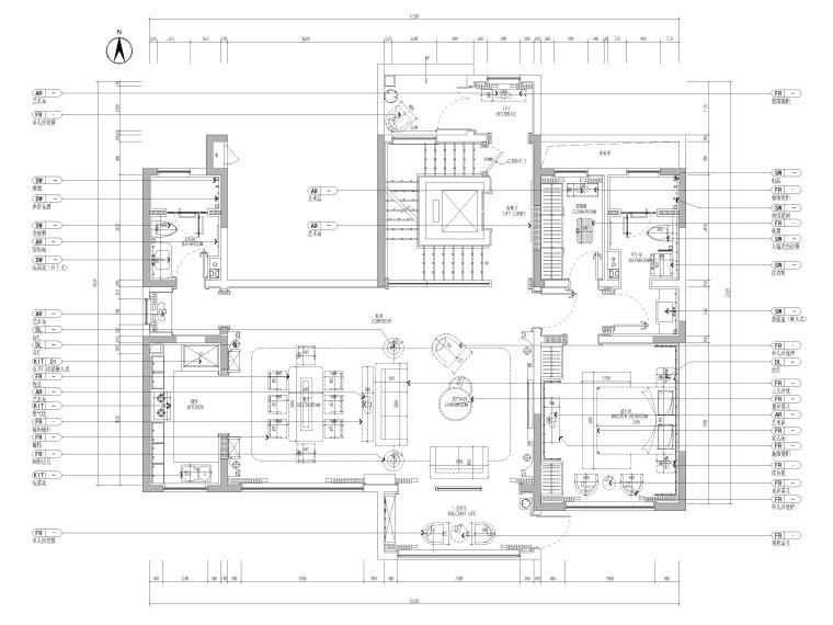 二层中式su资料下载-[山东]330㎡二层三居中式别墅样板间施工图