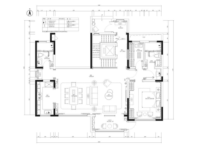 [山东]330㎡二层三居中式别墅样板间施工图-一层给水点位图