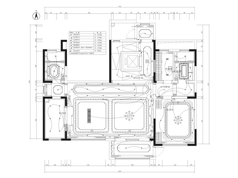 [山东]330㎡二层三居中式别墅样板间施工图-一层开关控制图