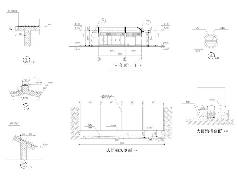 8套公共卫生间建筑施工图集-公共厕所建筑施工图2