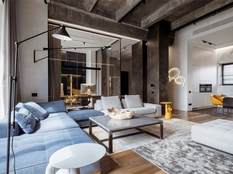 莫斯科现代工业风的居住空间