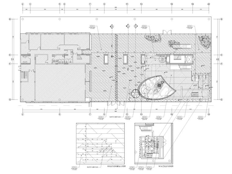 [杭州]3500㎡壹号院美学馆售楼处装修施工图-1F地面材料图