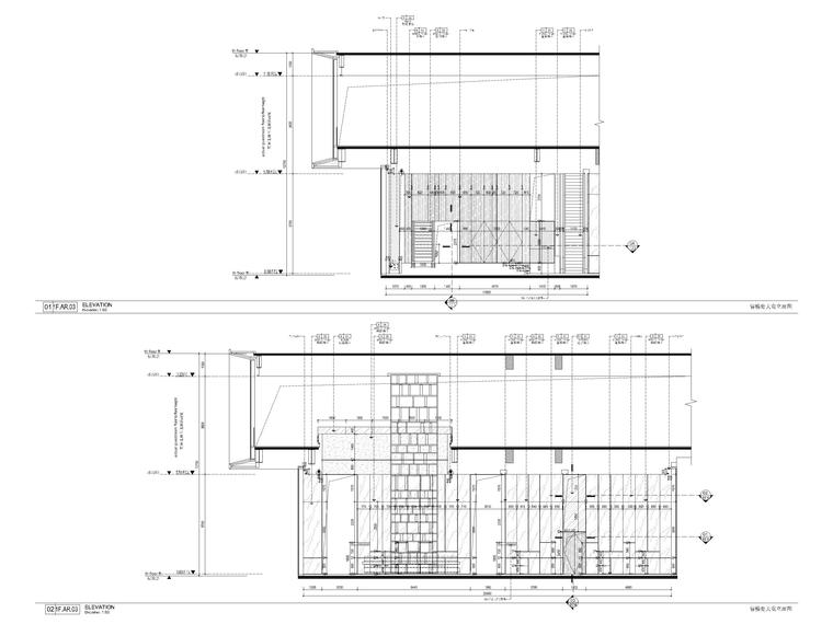 [杭州]3500㎡壹号院美学馆售楼处装修施工图-售楼处大堂立面图3