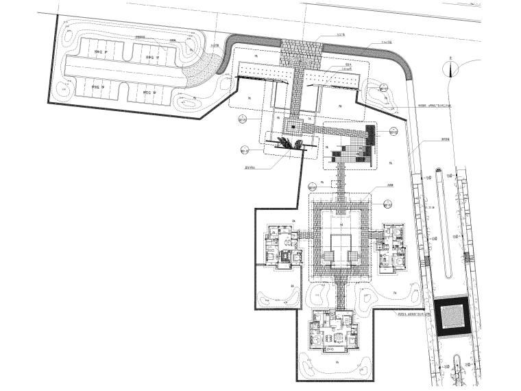 示范区土建施工图资料下载-[江苏]别墅示范区景观设计施工图