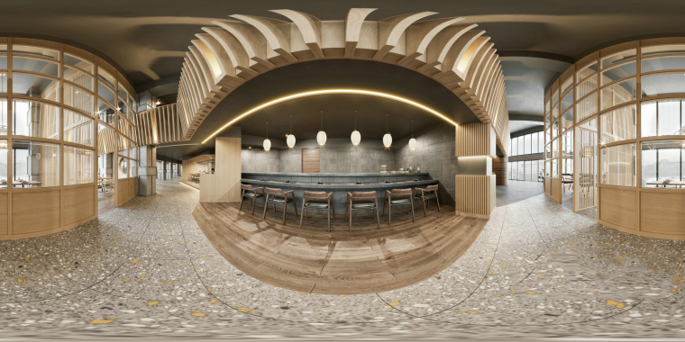 日式木质餐饮空间3D模型​+效果图-10 (1)