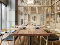 日式木质餐饮空间3D模型​+效果图