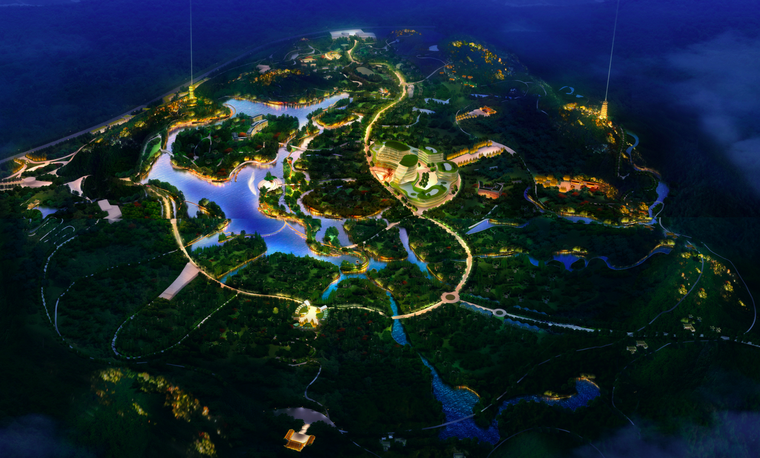 夜景鸟瞰图