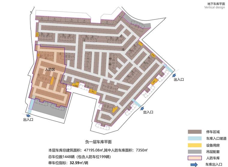 [重庆]李家沱现代风格小高层洋房建筑方案-地下车库平面图