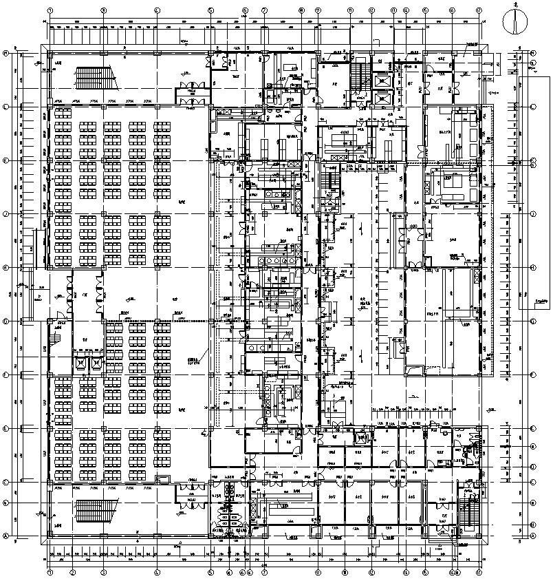 河北某大学大型食堂结构施工图cad含建筑图