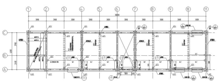 4层宿舍施工结构图纸资料下载-二层宿舍改办公楼砖混加固结构施工图CAD