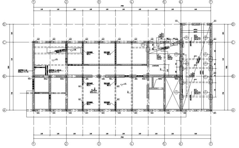 二层餐饮立面资料下载-二层车间改餐饮砖混加固结构施工图CAD