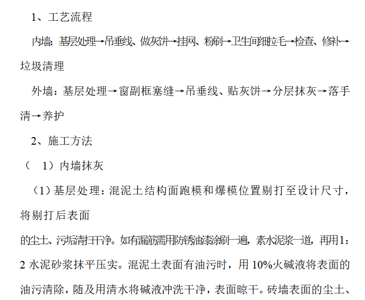 建筑su抹灰资料下载-建筑工程项目抹灰工程施工方案23