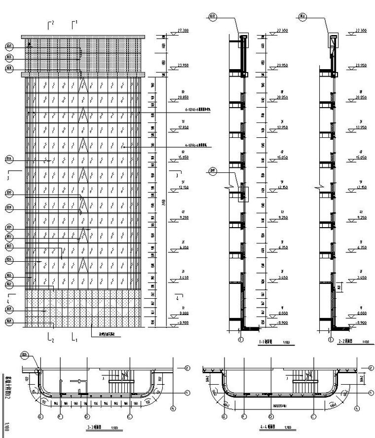 外立面cad图例资料下载-某全玻璃外立面详细施工节点图CAD