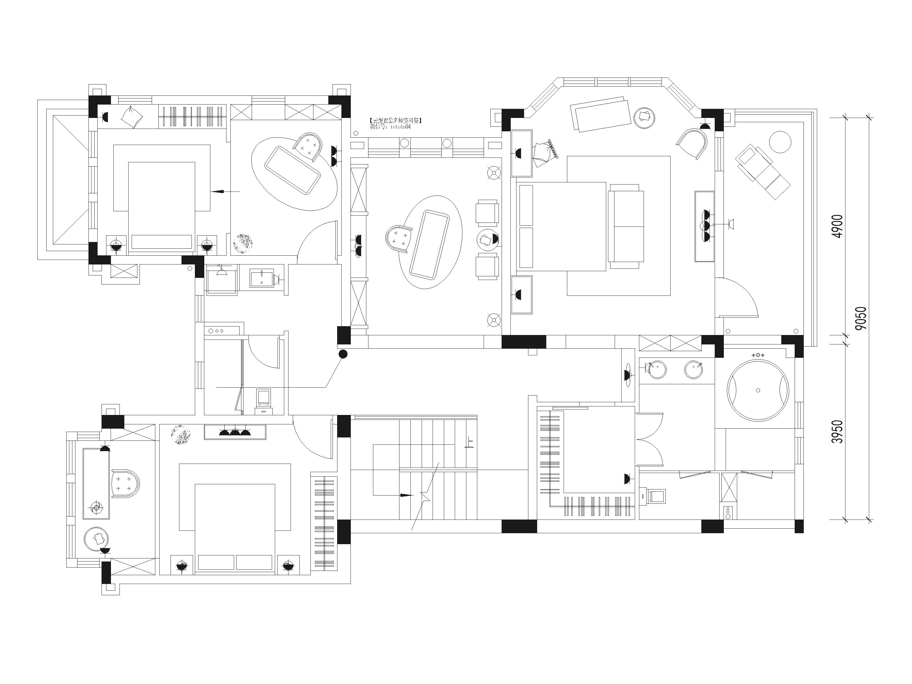 高层住宅平面户型图，住宅户型图CAD图纸下载 - 易图网
