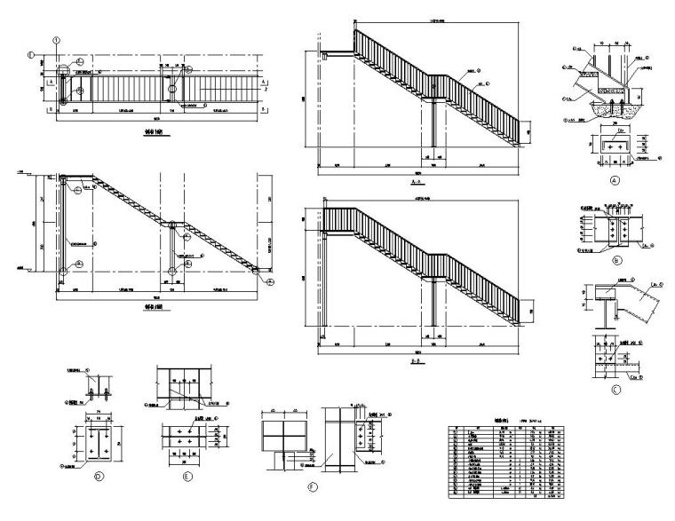 某物流园工业钢结构楼梯施工图CAD-工业钢楼梯1