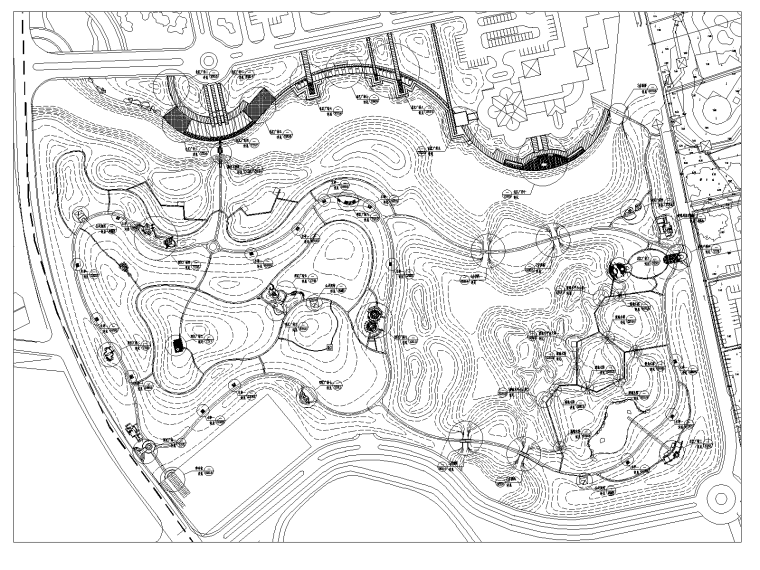 湿地公园停车场施工方案资料下载-[长沙]滨湖湿地公园4A景区CAD施工图