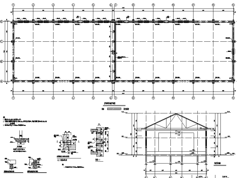 俄式小剧场建筑效果图资料下载-原大礼堂改小剧场混凝土加固施工图CAD