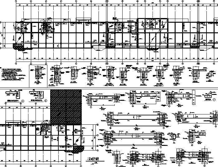 混凝土切割改造施工图资料下载-六层混凝土办公楼加固改造施工图CAD