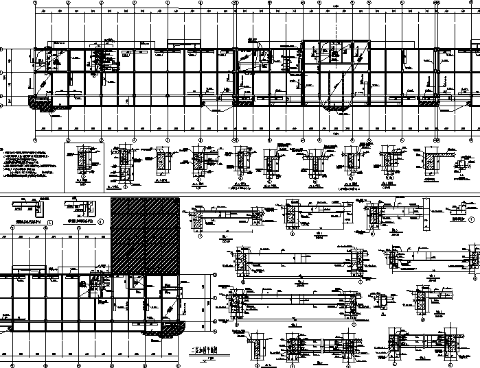 办公楼加固图集资料下载-六层混凝土办公楼加固改造施工图CAD