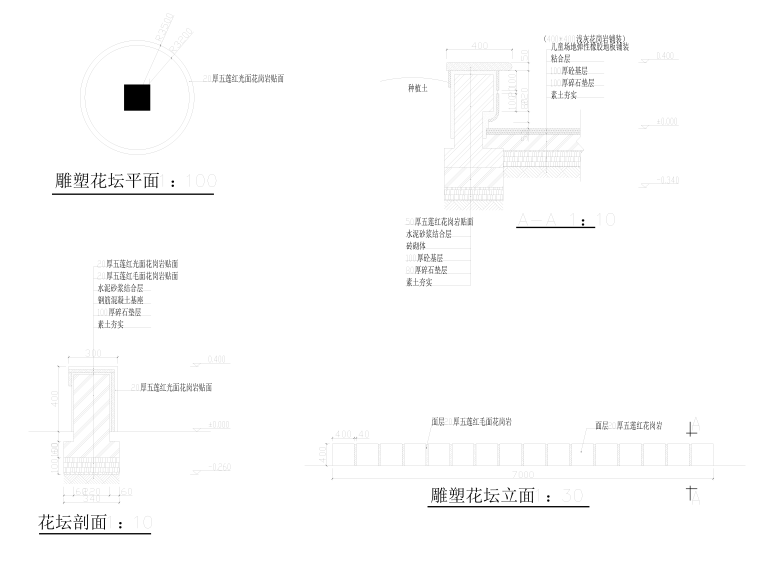 圆形花坛景观方案资料下载-雕塑花坛入口花坛立体花坛CAD详图