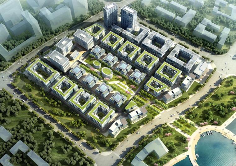 现代办公园区建筑方案设计资料下载-[河南]郑州现代风格办公园区建筑方案设计