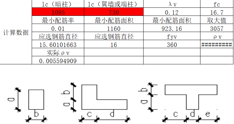 纯弯构件计算表格资料下载-约束边缘构件自动计算表格Excel