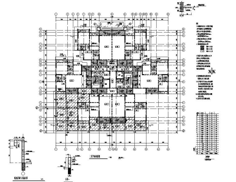 点式高层设计CAD资料下载-重庆高层点式布局住宅剪力墙结构施工图CAD