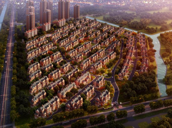 塔斯曼海半岛住宅资料下载-北京首创国际半岛住宅_示范区建筑SU模型