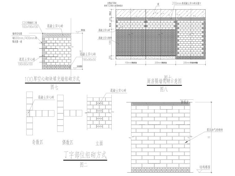 阳台混凝土栏杆加固大样资料下载-砌体大样及构造详图2018（CAD）