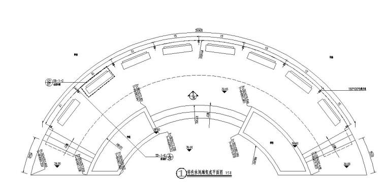 弧形廊架广场效果图资料下载-特色休闲弧形廊架详图设计