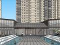 浙江新亚洲风售楼处高层+沿街商业建筑模型