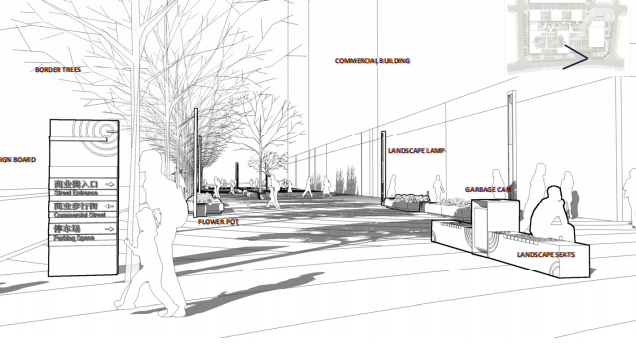 [湖南]株州知名酒店现代风景观方案设计-商业街区效果图四