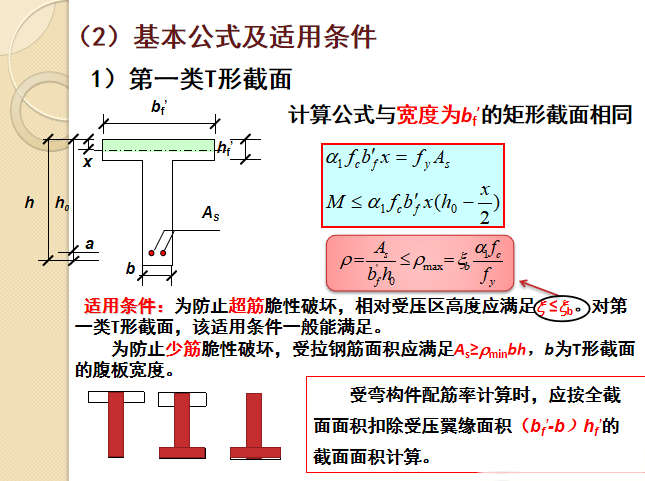 正截面受弯计算资料下载-钢筋砼受弯正截面承载力计算PPT（52页）